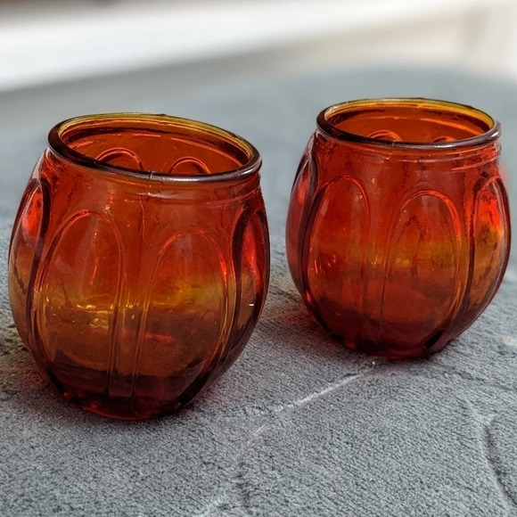 (2) Little vintage glass vessels, hombre finish, 70s, 60s - Picture 2 of 3